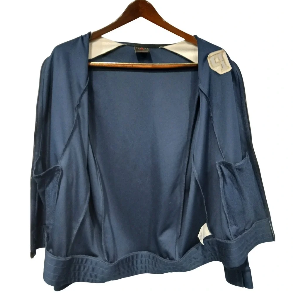 Jordan‎ Mens sz Lg Track Jacket Full Zip Navy Blue White Pitts Logo Athletic